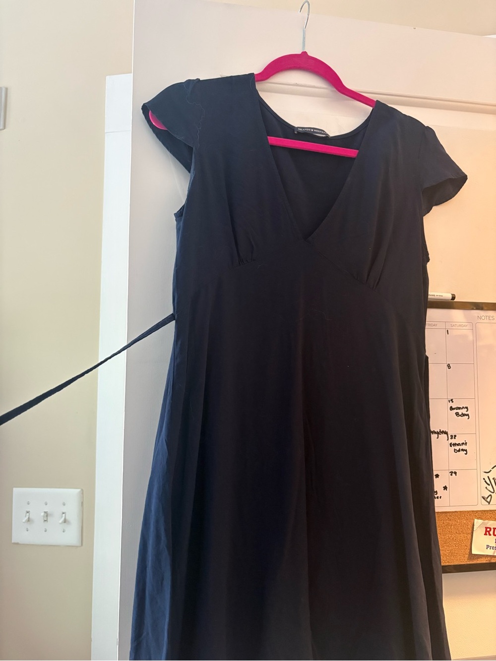 Brandy Melville Black V-Neck Short Sleeve Tunic